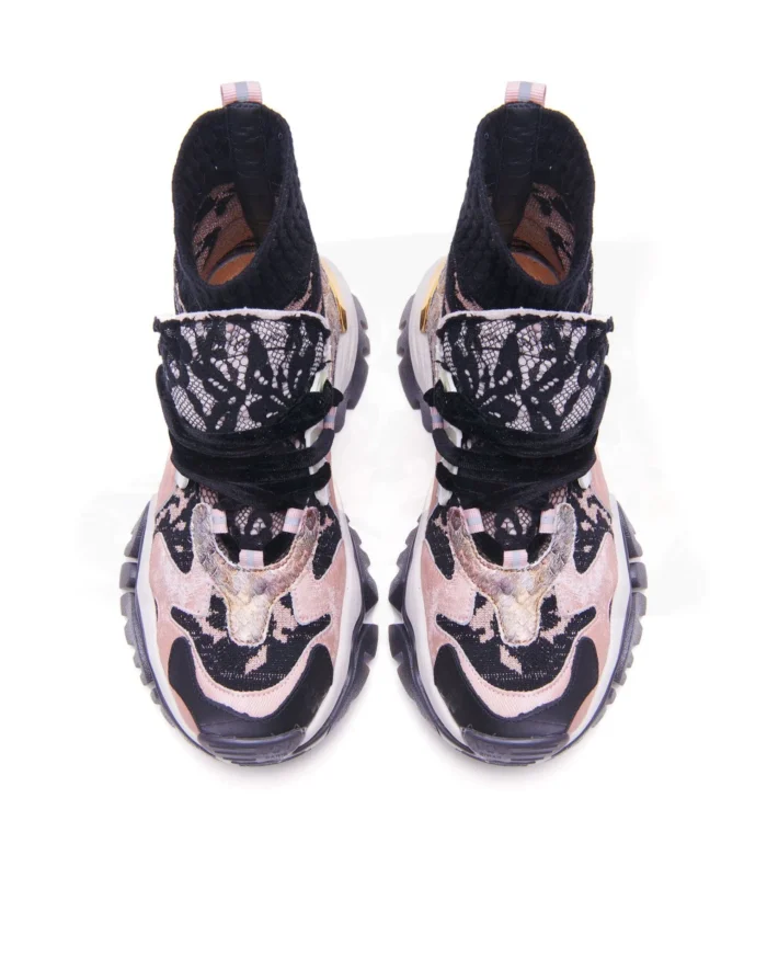 Sneaker Multipatch Lazy Black Pink 02