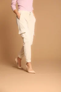 Easy Cargo pantalone cargo donna in velluto costa francia relaxed fit - immagine 3