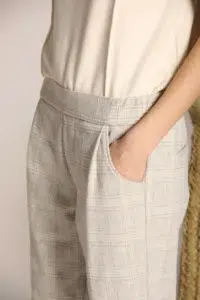 Easy Jogger pantalone chino donna in jersey con fantasia galles relaxed fit - immagine 5