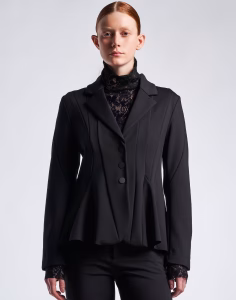 Giacca High svasata in jersey neoprene  nero