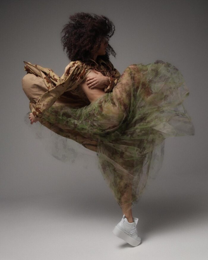 Gonna in tulle Tadashi mimetica - immagine 1