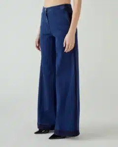 Jeans Shaft flaire smocking denim stretch - immagine 3