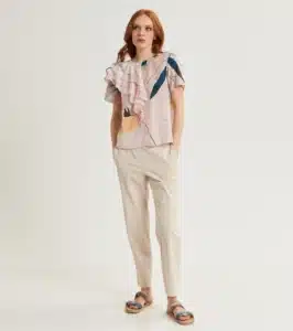 BLUSA COTONE SETA FANTASIA FLOREALE ALESSIA SANTI - immagine 3
