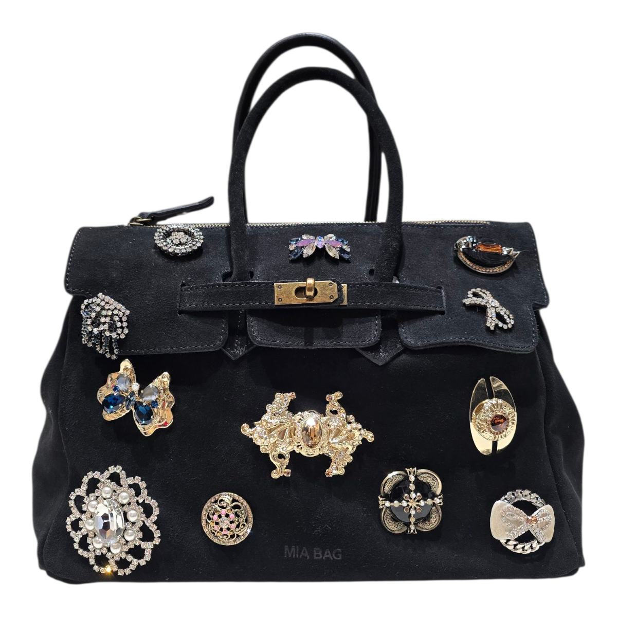 1000209077 BORSA MIA BAG CAMOSCIO SPILLE - immagine 1